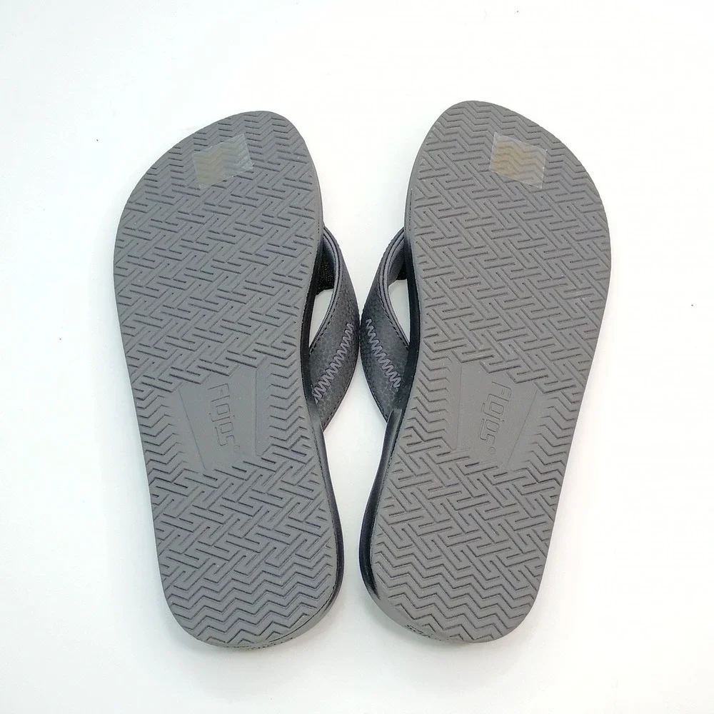 Flojos Men Flip Flop Sandals Size 12 Black Man Made Material Upper Casual
